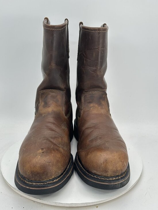 Wolverine W10085 Floorhand Men Size 12M Dark Brown Leather Steel Toe Work Boot